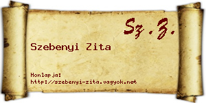 Szebenyi Zita névjegykártya